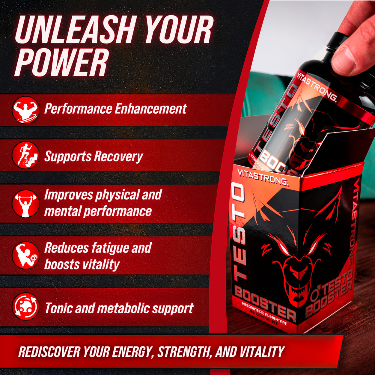VITASTRONG TESTOBOOSTER PER ENERGIA E VIGORE