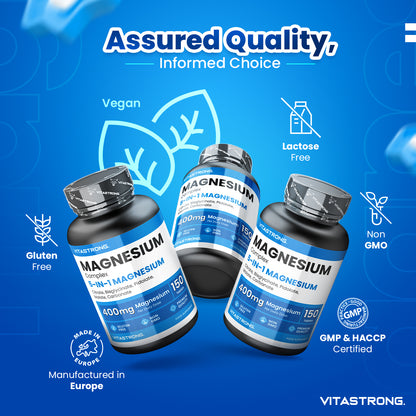 COMPLEXE DE MAGNÉSIUM 5 en 1 - 150 CPR 400 MG VITASTRONG